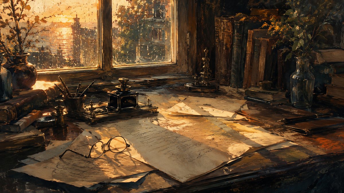 Cozy reading nook wallpaper with rain on the window